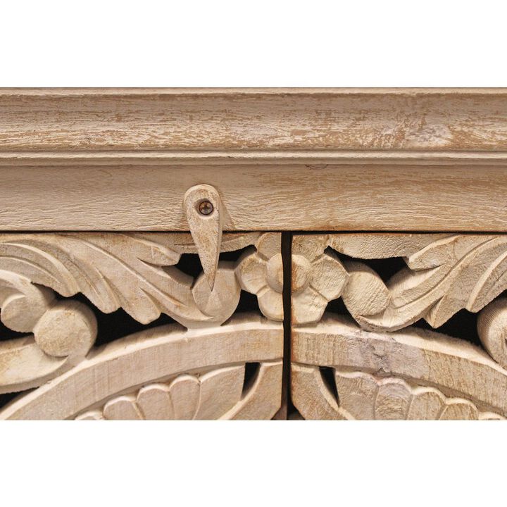 Alex Hamilton Carter Flores 4-Door Sideboard in Distressed White