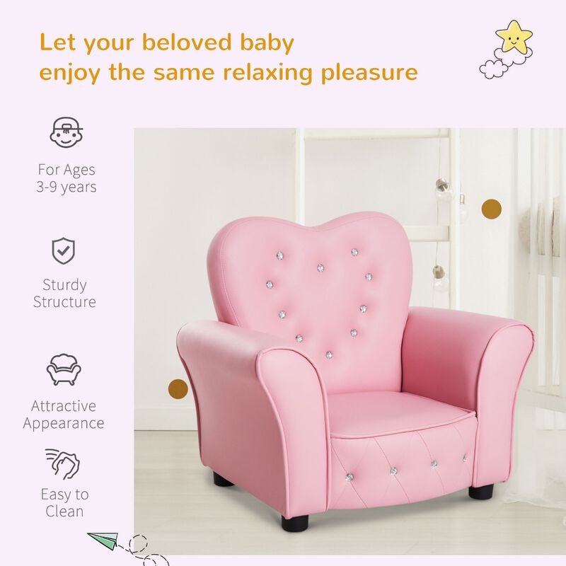 Hivvago Diamond Tufted Kids Couch for Preschoolers image number 6
