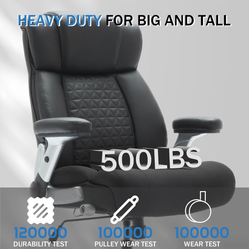 Office Chair with Adjustable Lumbar Support, Office Chair Heavy Duty with Flip-up Armrest image number 7
