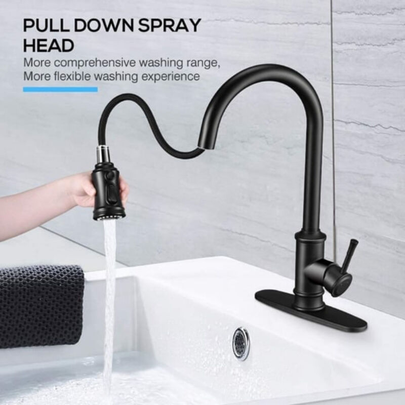 Kitchen Faucet with 3 Mode Pull Down Sprayer and 360&deg; Swivel for Kitchen