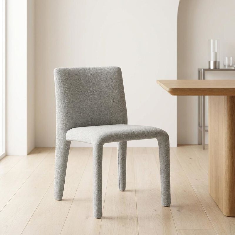 Fabric Upholstered Dining Chair with Cushioned Seat for Dining Room, Navy image number 4