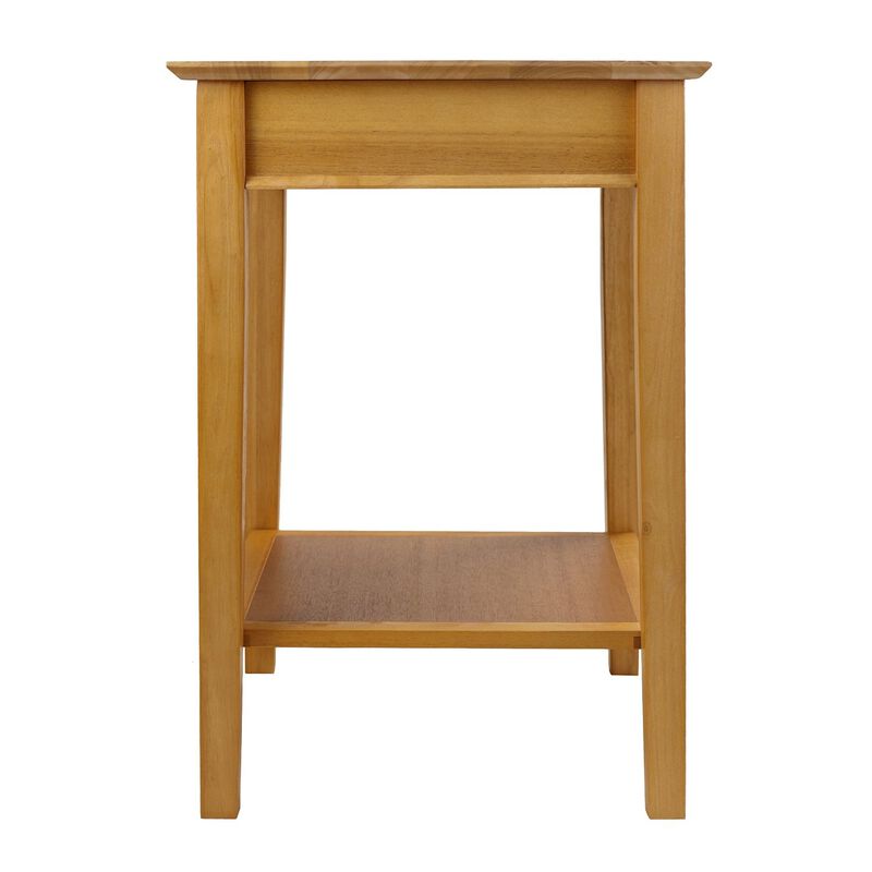 Hivvago Modular Wooden Printer Stand with Drawer and Bottom Shelf in Honey