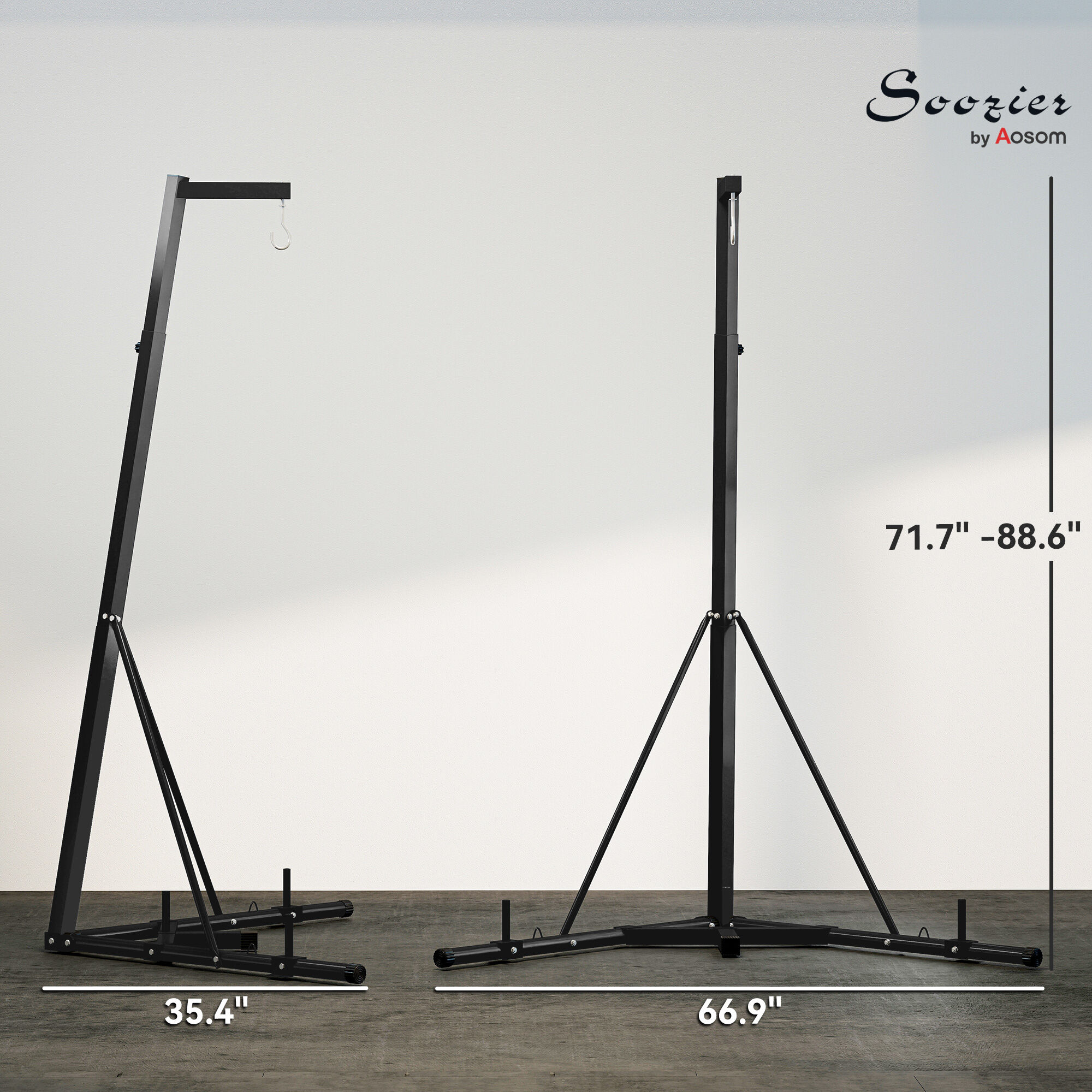 Hivvago Foldable Heavy Bag Stand with Weighted Base for Home Gym