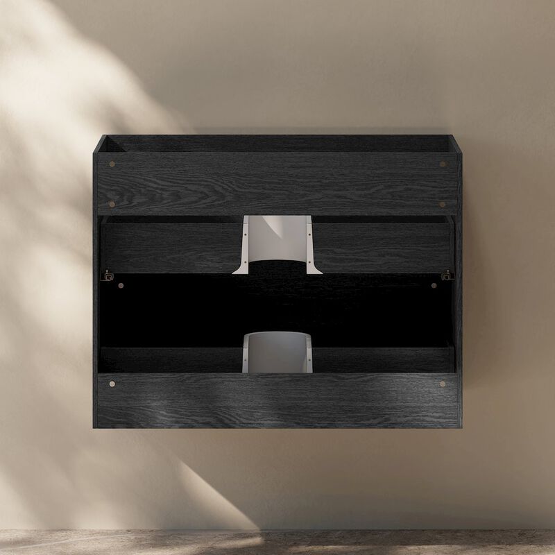 Liberte 30" Wall-Mounted Bathroom Vanity Cabinet without Top in Black Oak image number 5