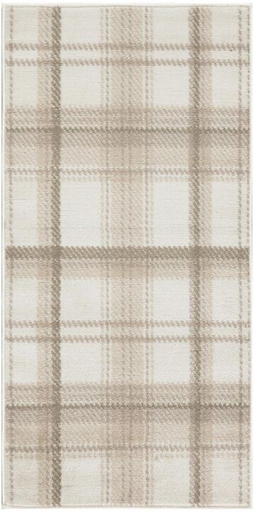 HomeRoots Plaid Power Loom Area Rug