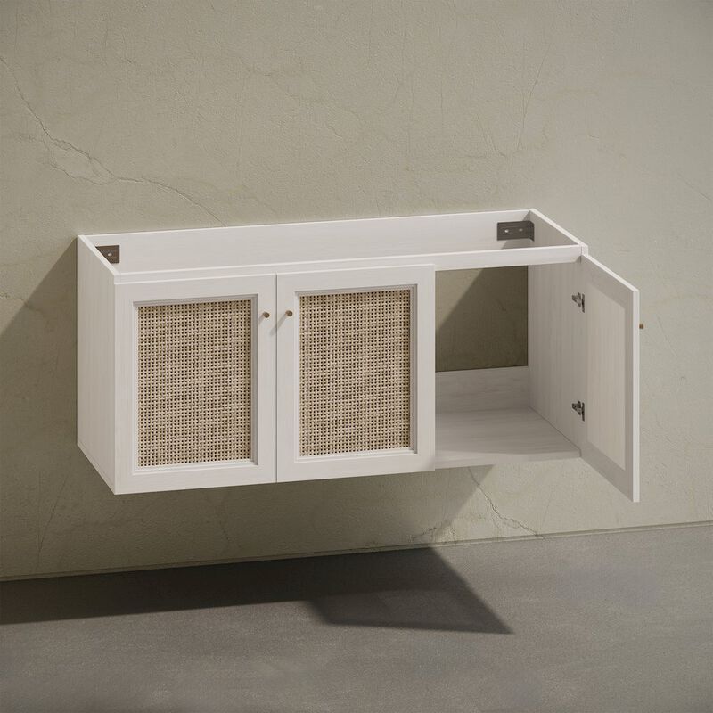 Classe 48" Wall-Mounted Bathroom Vanity in White Oak without Sink Top image number 5