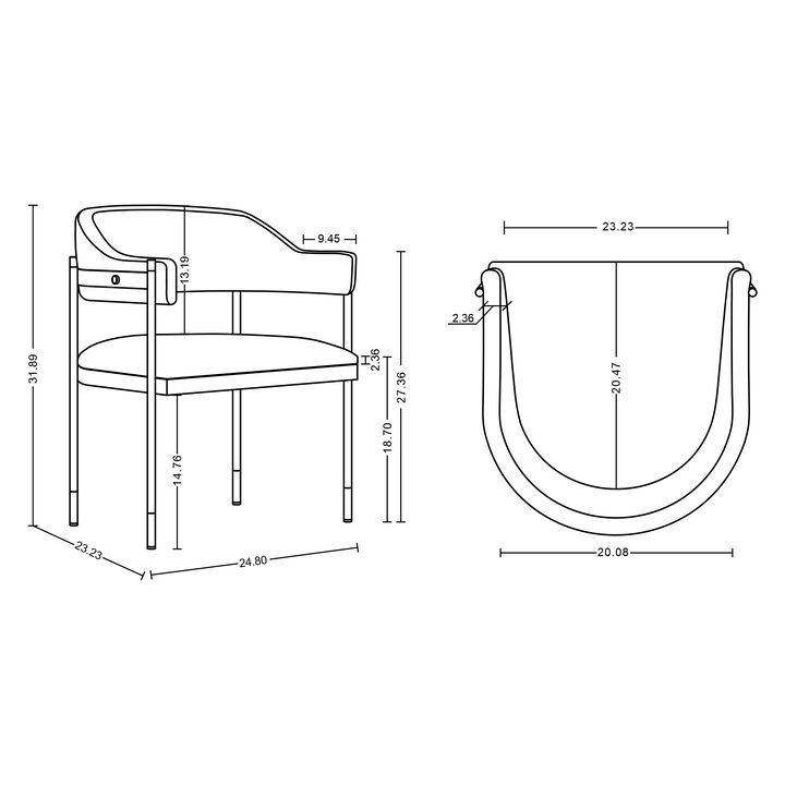 Lia Brown Dining Arm Chair