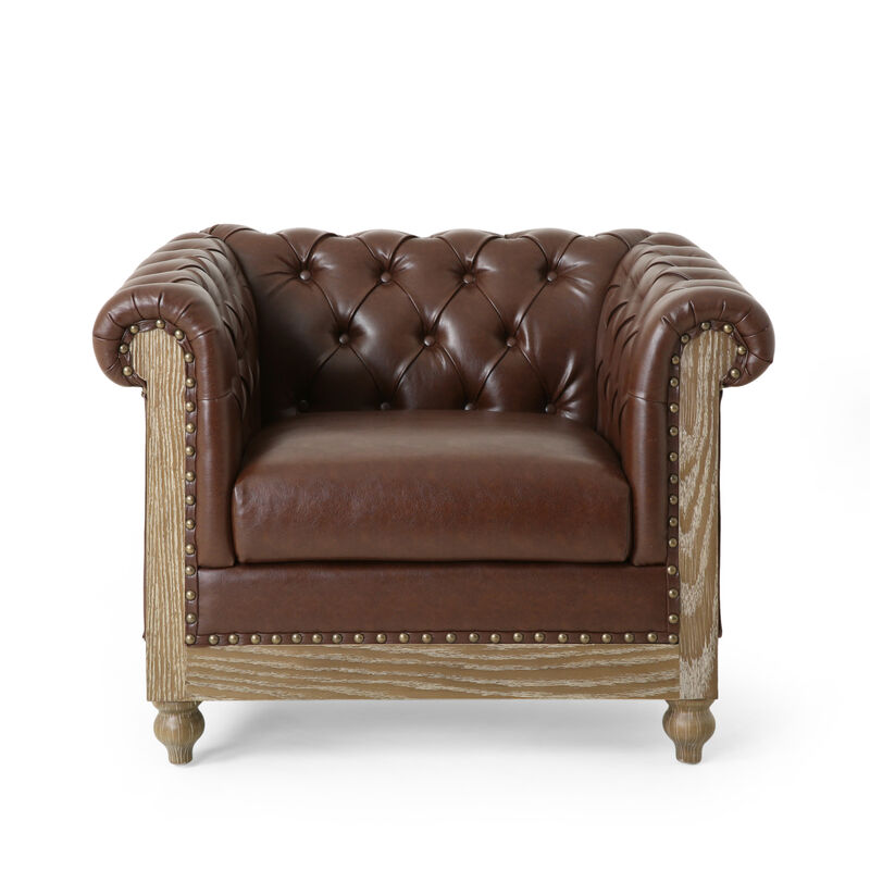 Christopher Knight Home Castalia Chesterfield Tufted Club Chair with Nailhead Trim image number 0