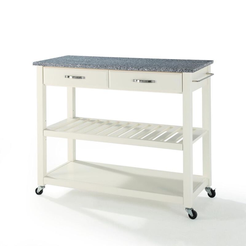 Granite Top Kitchen Prep Rolling Cart
