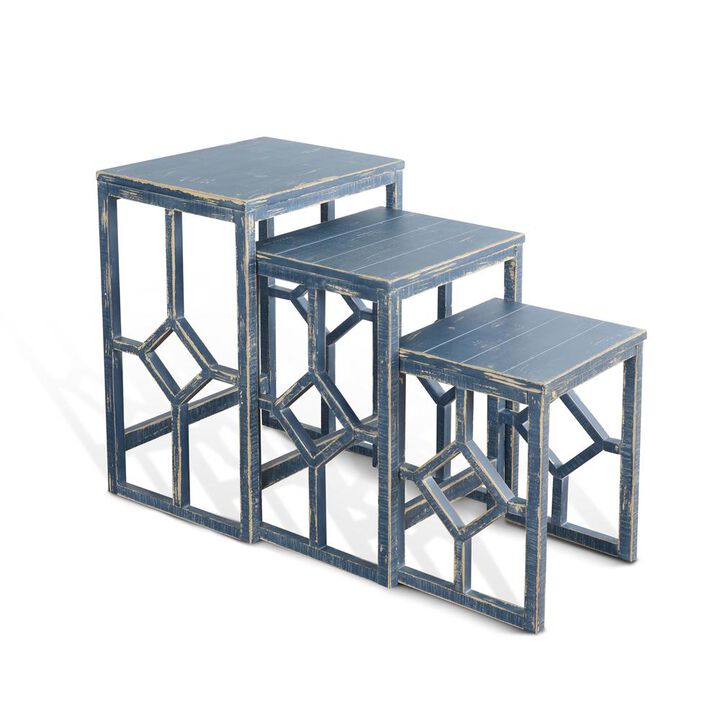 Sunny Designs Ocean Blue Nesting Table