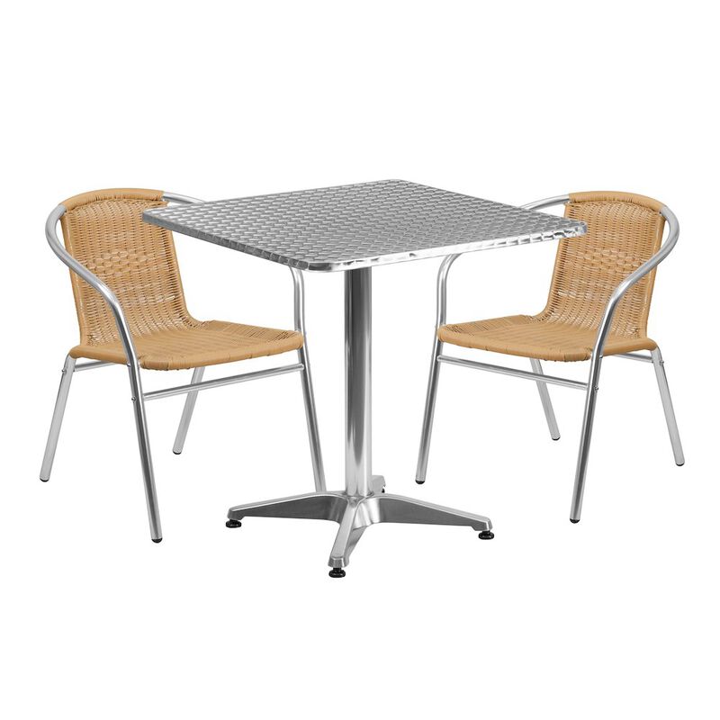 27.5SQ Aluminum Table/2 Chairs image number 0