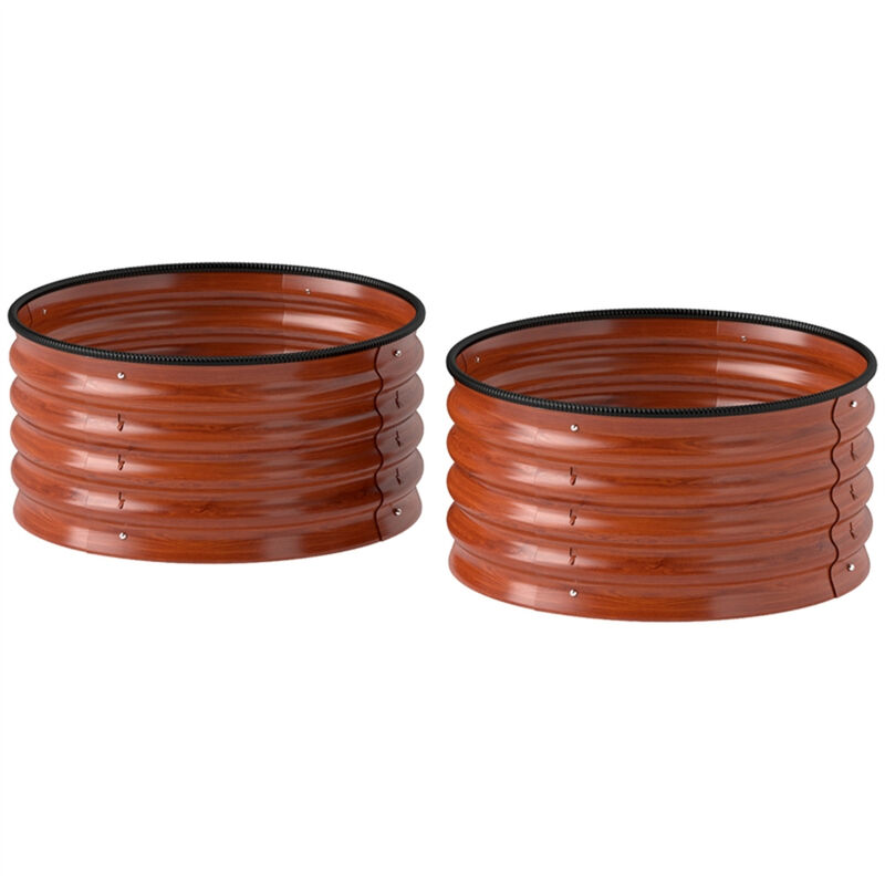 Set of 2 Heavy-Duty Galvanized Planter Tubs for Flowers & Herbs image number 0