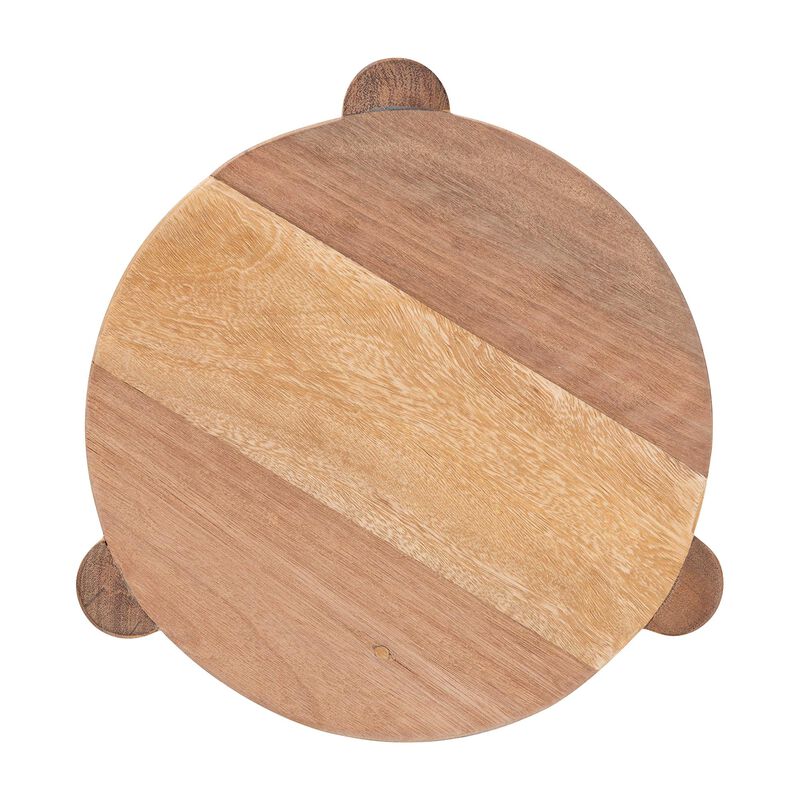 bali & pari Shadi Acacia Wood Multipurpose Accent Stool - Sculptural End Table with Tripod Base for Living Room, Bedroom or Dining Room image number 4