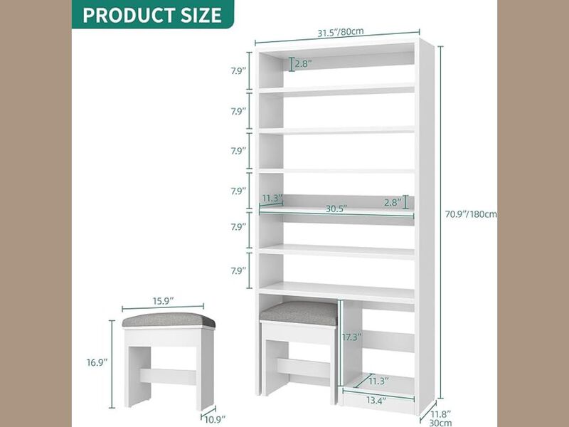 Entryway Shoe Storage Bench White Cabinet Hidden 8 Tiers Standing image number 2
