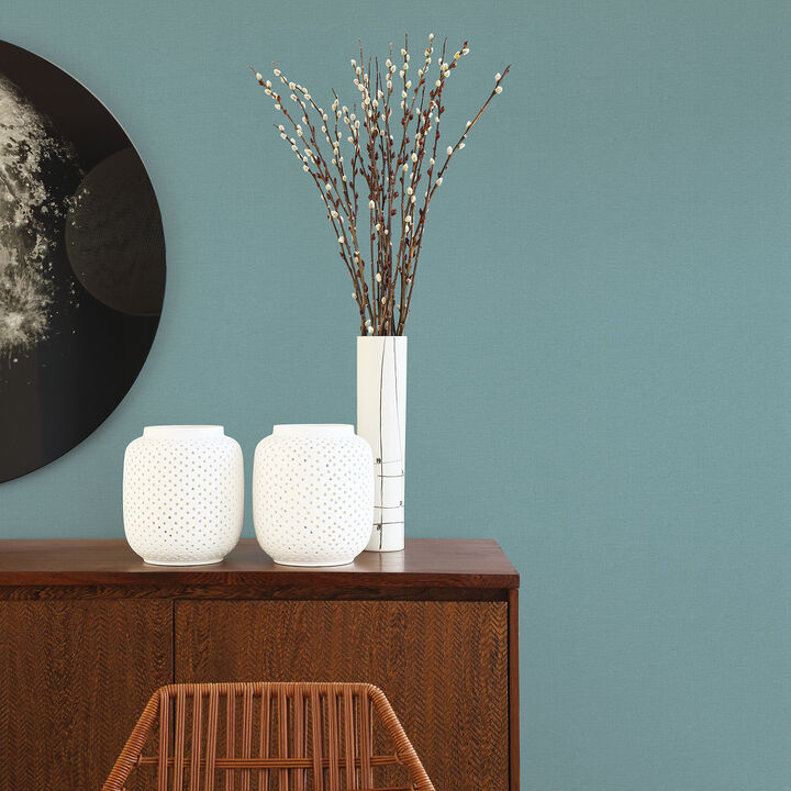 Meade Teal Fine Weave Wallpaper (Set of 2)