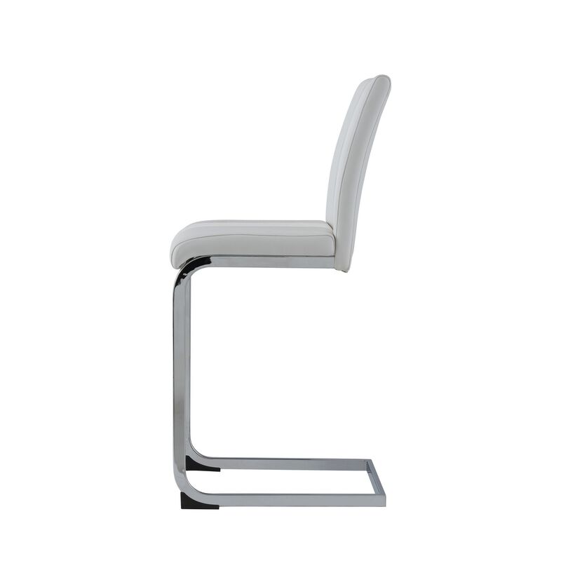 Set of 4 Metal Low Back Counter Height Bar Chairs with Footrest for Kitchen Island