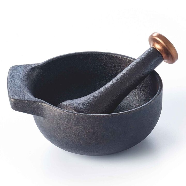 Alva Nori Enameled Cast Iron Mortar and Pestle 2Cups 4"  - Easy to Clean and Made without PFAS, PFOA & PTFE - Traditional Kitchen Tool Used for Grinding, Crushing, and Mixing Ingredients