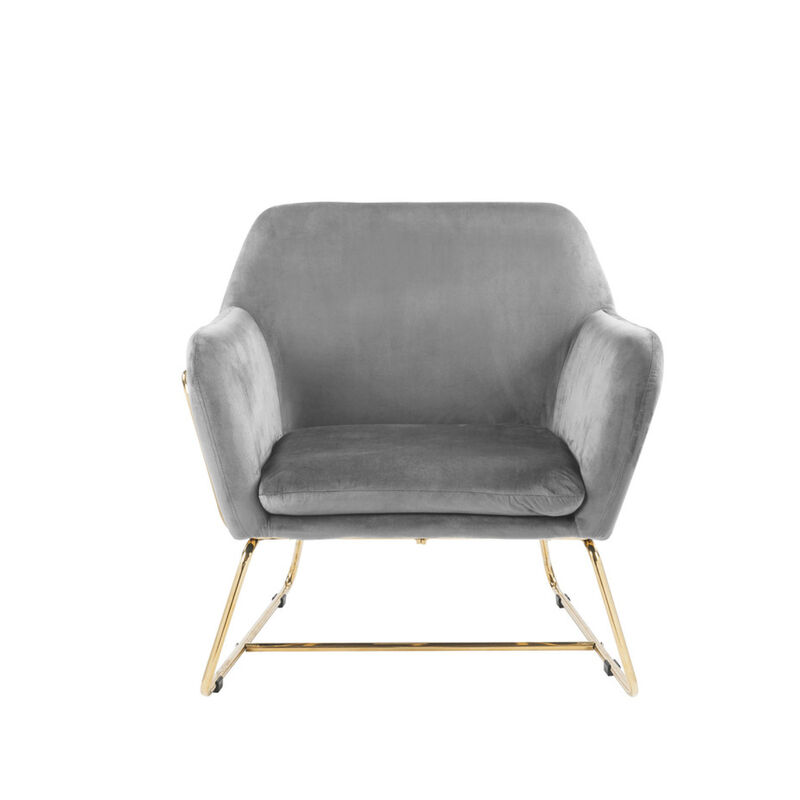 Streamdale Keira Velvet Accent Chair With Metal Base image number 2