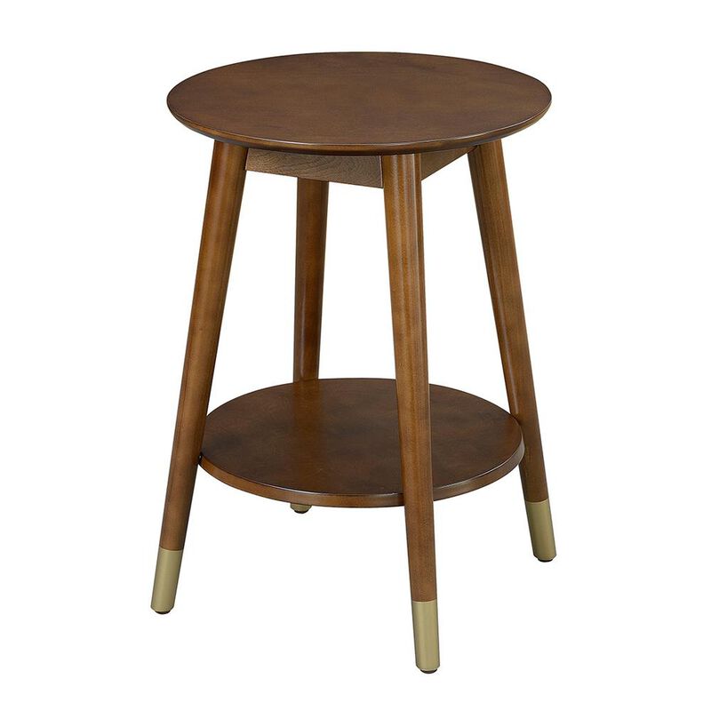 Convience Concept, Inc. Wilson Mid Century Round End Table with Bottom Shelf