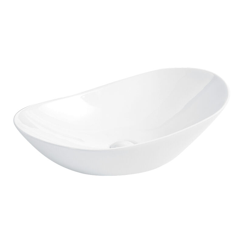 Oval Ceramic Vessel Sink, Modern Minimalist Countertop Vanity Art Basin image number 0