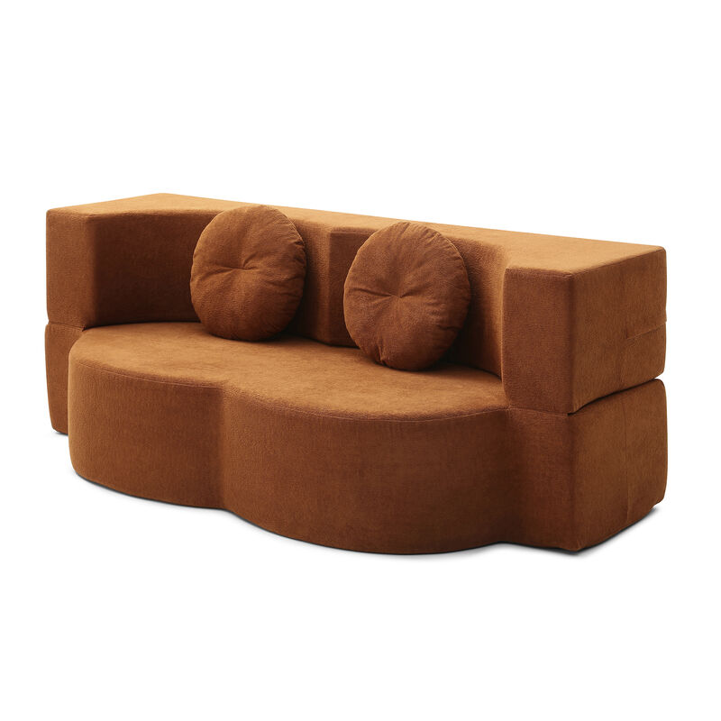 Merax Folding Sofa Bed with Pillow, Twin Sleeper Sofa, Floor & Futon Loveseat Couch image number 0