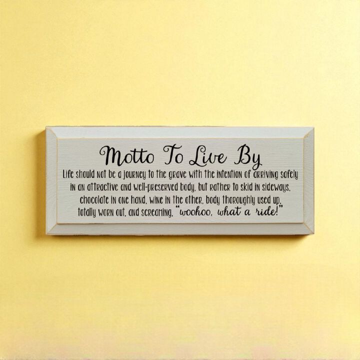 Rustic Wooden Sign Motto to Live By Chocolate and Wine Kitchen Decor