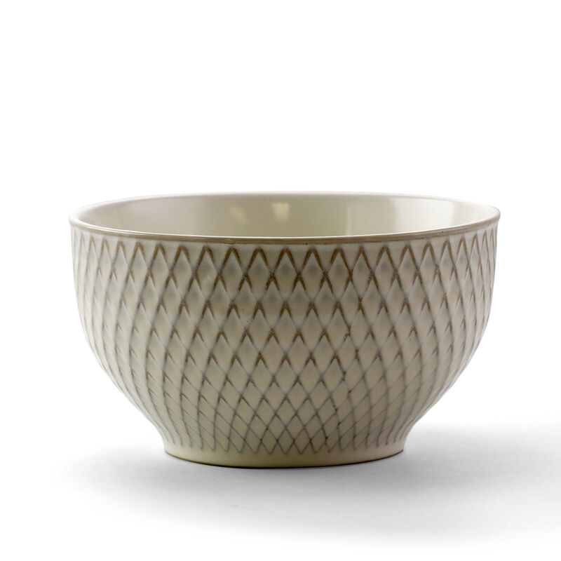 Elama Market Finds 16 Piece Round Stoneware Dinnerware Set in Embossed White