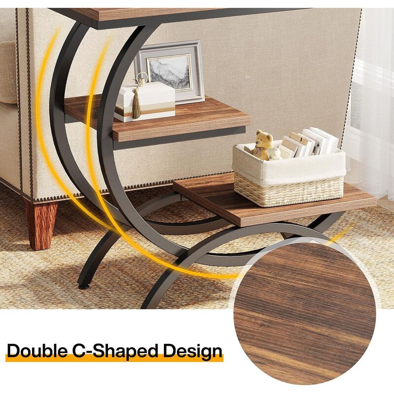 C-Shaped End Table - C Table Snack Laptop Table image number 9