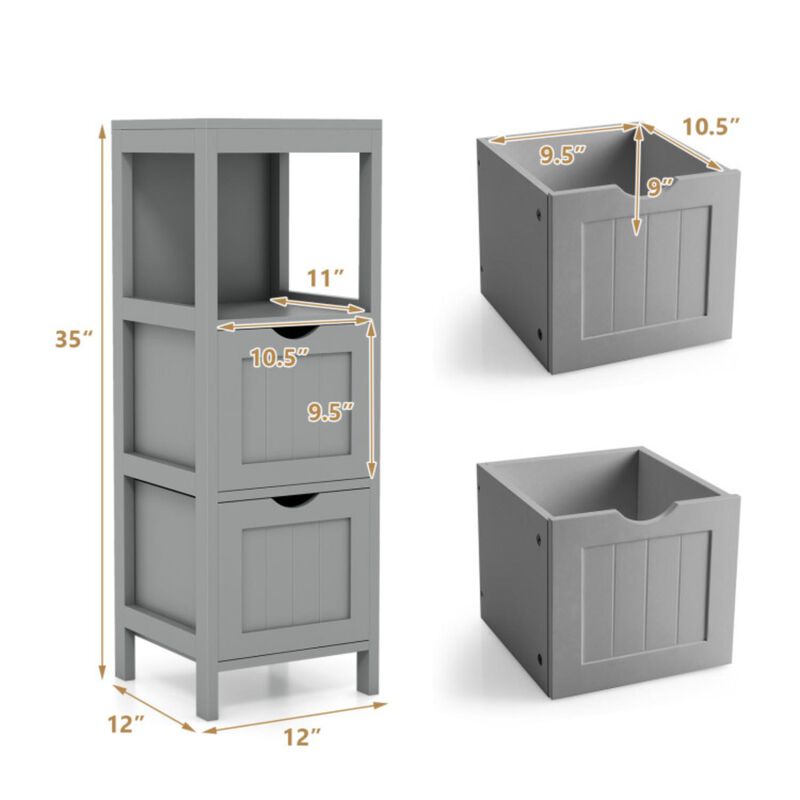 Hivvago Freestanding Storage Cabinet with 2 Removable Drawers for Bathroom