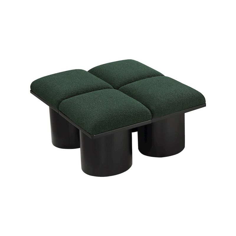Meridian Furniture Pavilion Green Boucle Fabric Bench