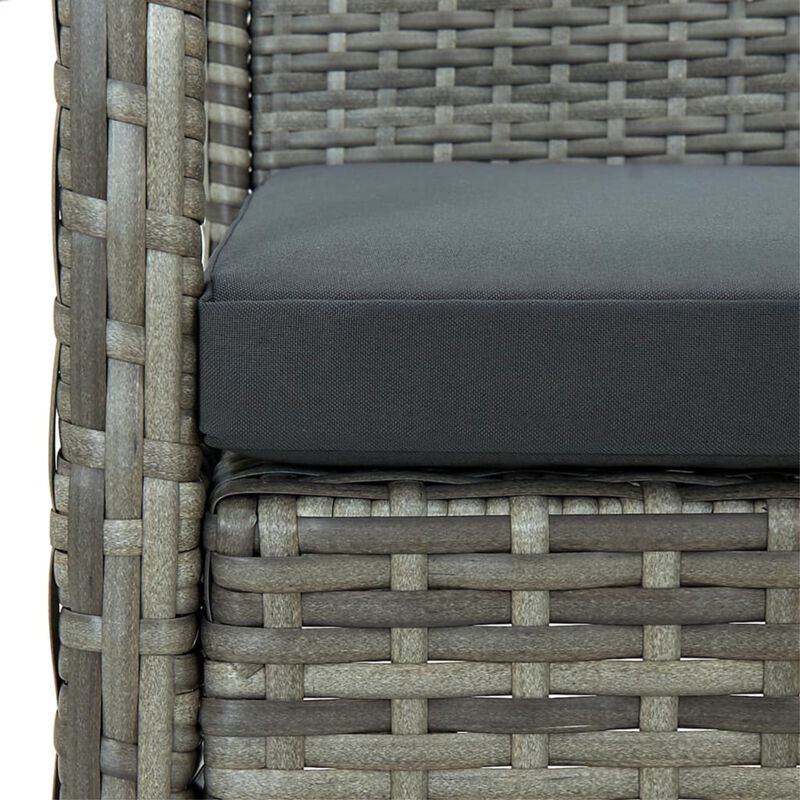 vidaXL Garden Chair with Cushion Poly Rattan Gray