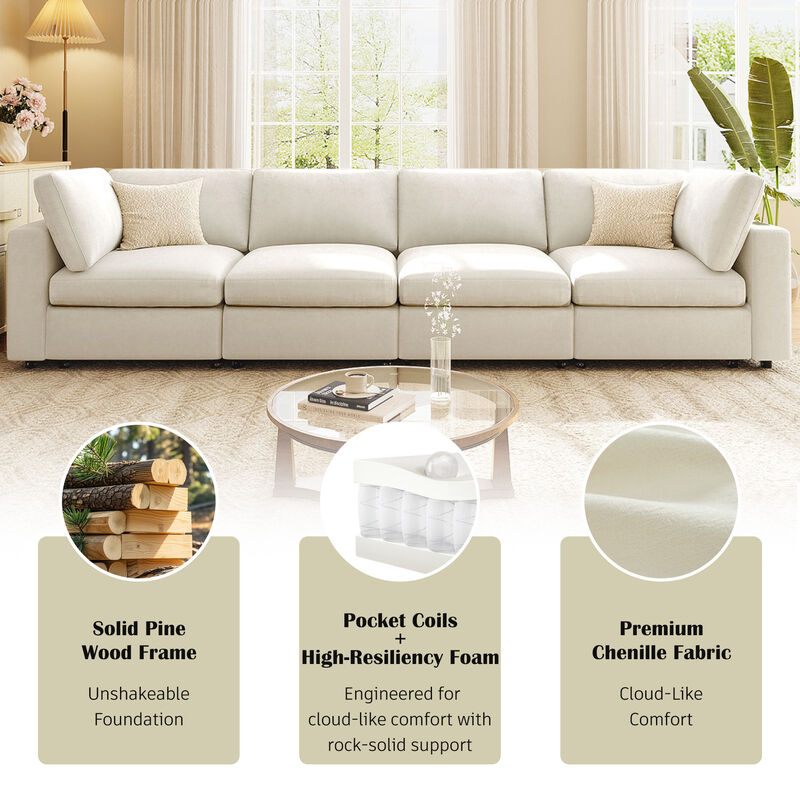 Merax  Upholstered Modular Sofa with Storage Space, USB Charge Ports, Wireless Charging and Built-in Bluetooth Speaker in Arm image number 6