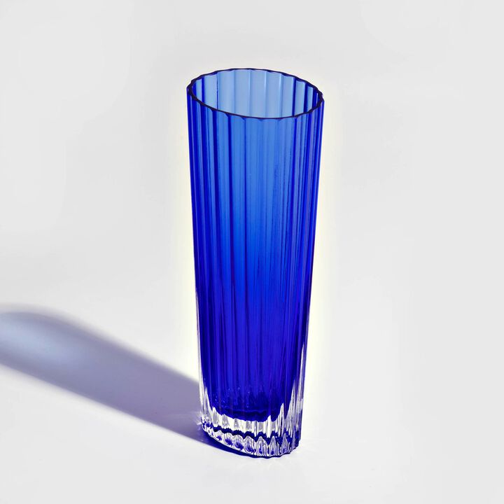 Champagne Glasses NASTRI GLASS Blue Set of 6, H 6.5"