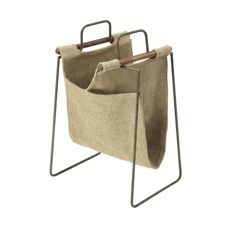 Butler Specialty Idaho Burlap & Metal Magazine Basket, Beige image number 0