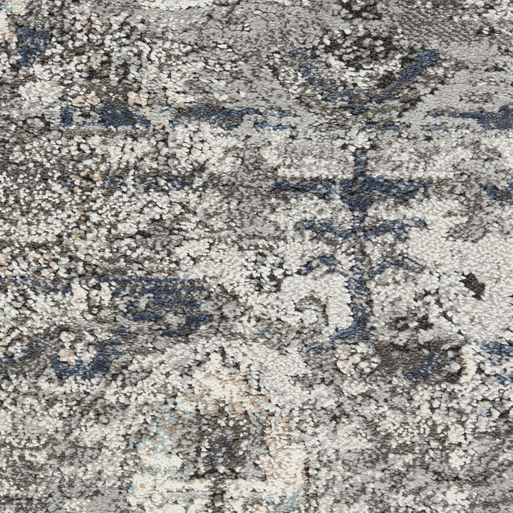 HomeRoots Floral Power Loom Distressed Area Rug