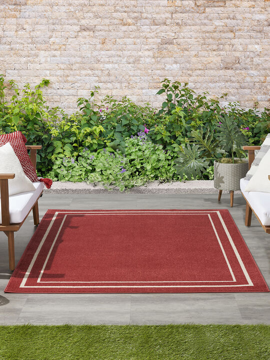 Nourison Essentials NRE02 Brick/Ivory 6' x 9' Rug