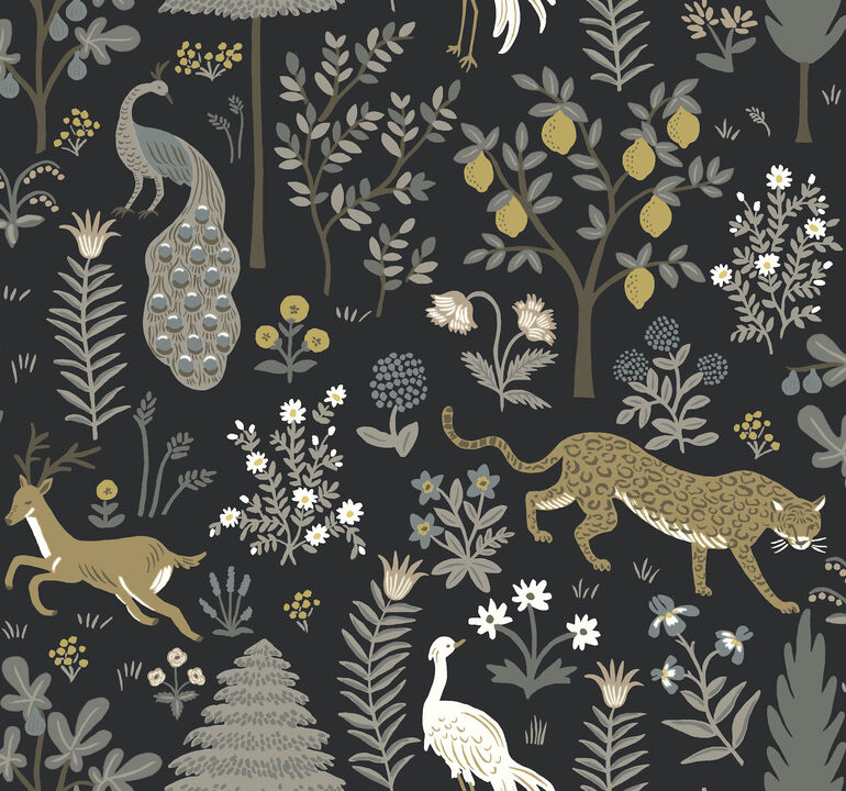 Menagerie Black Wallpaper