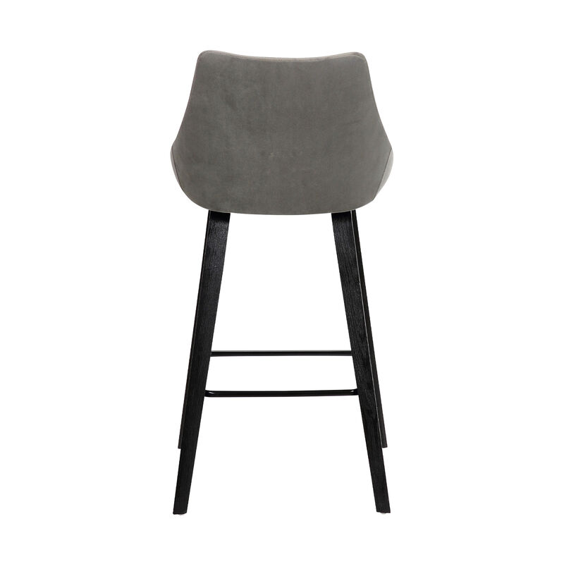 Dani  Brown Faux Leather Barstool in Walnut Glazed Finish