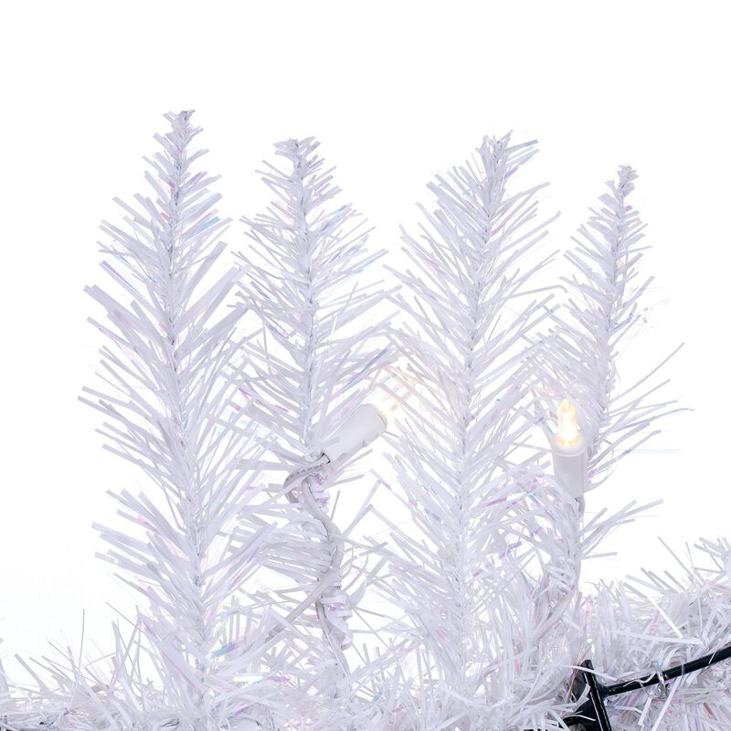 Vickerman 48" Sparkle White Spruce Artificial Christmas Wreath, Warm White LED Lights - Faux Spruce Christmas Wreath - Seasonal Indoor Home Decor image number 5