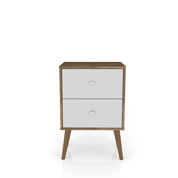 Liberty 2.0 Nightstand in Brown and White
