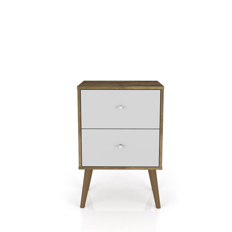 Liberty 2.0 Nightstand in Brown and White