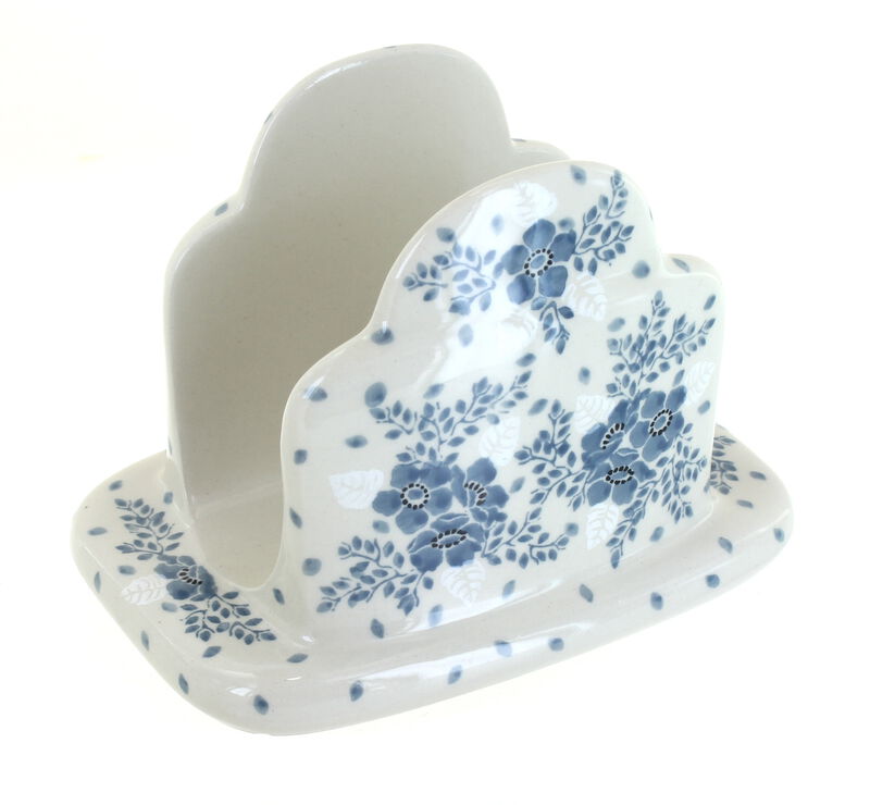 Blue Rose Polish Pottery Teresa Napkin Holder