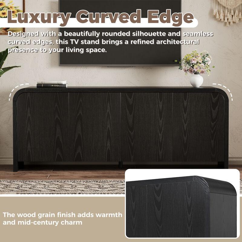 Hupmab Farmhouse Curved Edge TV Stand image number 2