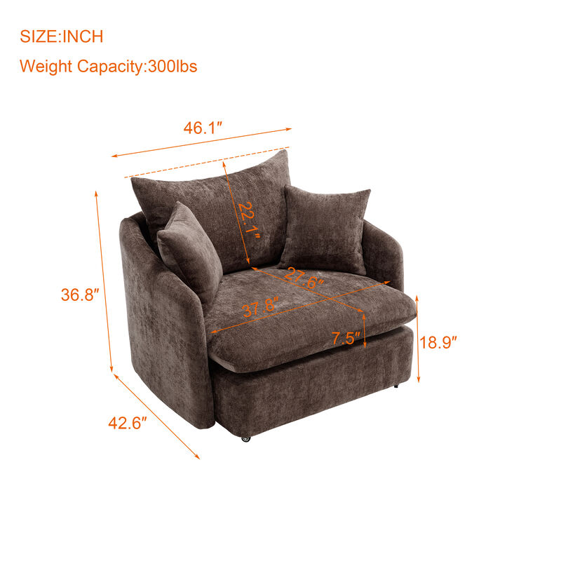 Merax Modern Chenille 360&deg; Swivel Accent Chair image number 3