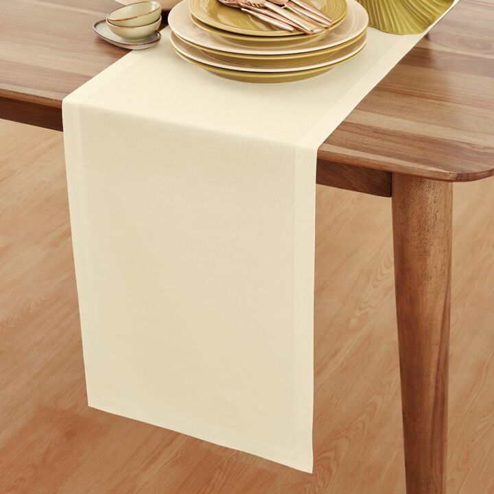 Solino Home Cotton Linen Table Runner - Dru - Cotton Linen Plain