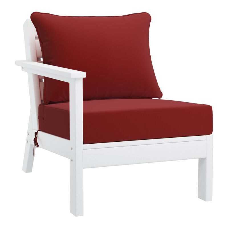 WestinTrends Outdoor Patio HDPE Sectional Sofa with Patio Cushions