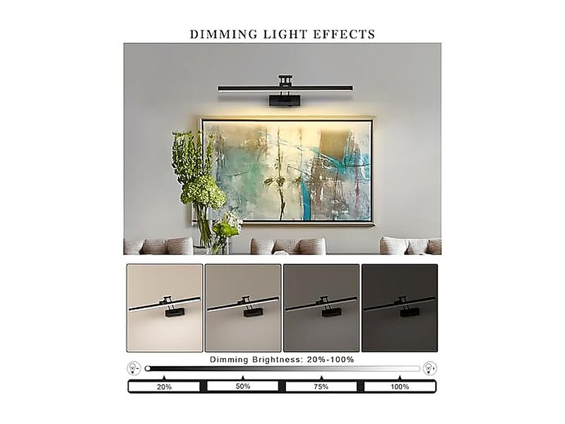 LED Battery Operated Lights Remote Wireless Art Lighting Wall 24 Inch Black 3CCT image number 3