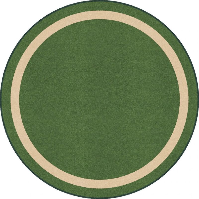 Joy Carpets Kid Essentials Portrait 5'4 Round Area Rug in Color Heather