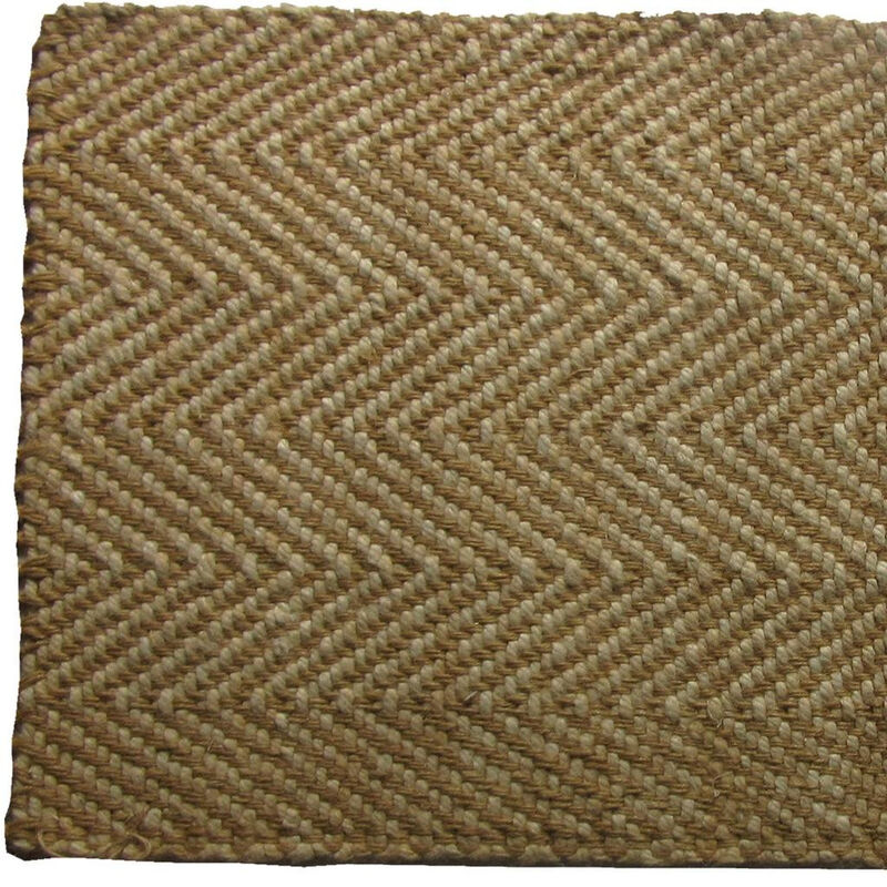 HomeRoots Jute Chevron Hand Woven Area Rug image number 2