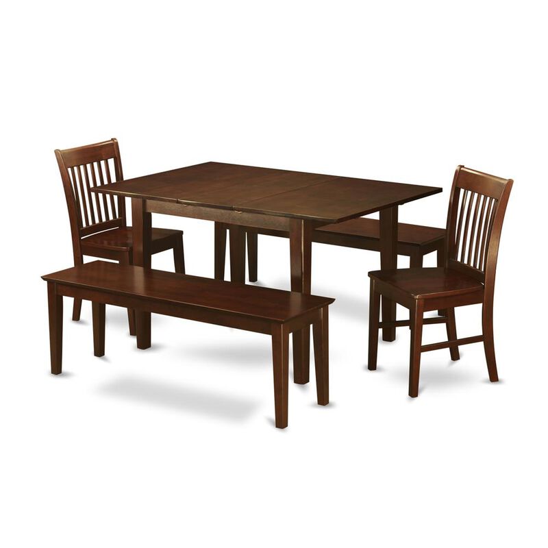 5 Pc Kitchen nook Dining set-breakfast nook and 2 Dining Chairs 2 Benches